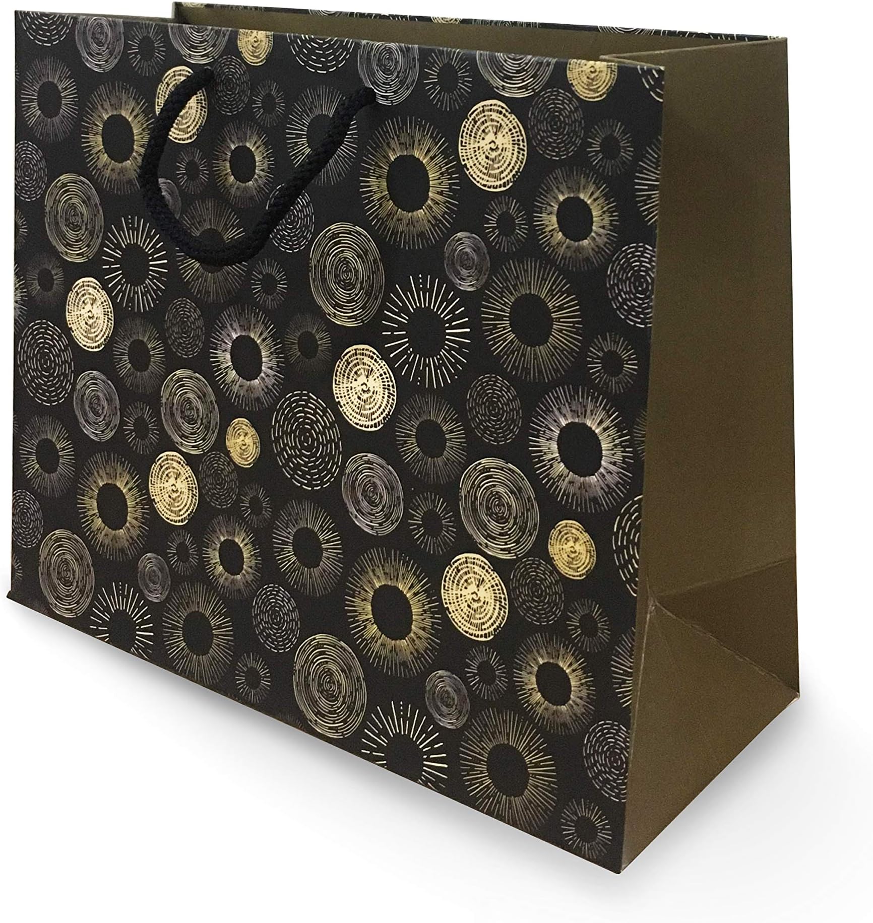 Paper Pep Packaging Collection Black Yellow Circles Small Paper Bag Pack of 6
