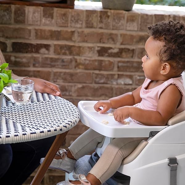 INGENUITY BABY BASE 2-IN-1 BOOSTER FEEDING AND FLOOR SEAT WITH SELF-STORING TRAY – CASHMERE