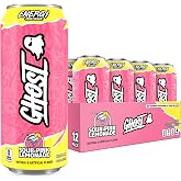 GHOST Energy Drinks, Zero Sugar, 12-Pack, Sour Pink Lemonade, 16oz | Energy &amp; Focus Pre Workout Drink, No Artificial Colors, Gluten-Free, Vegan - 200MG Natural Caffeine, L-Carnitine, Taurine