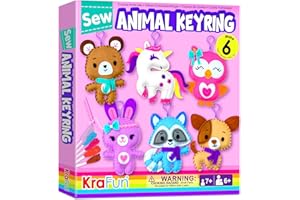 KRAFUN Kit de porte-clés licorne pour enfants âgés de 7, 8, 9, 10, 11, 12 ans, pour apprendre l'art et l'artisanat, comprend 