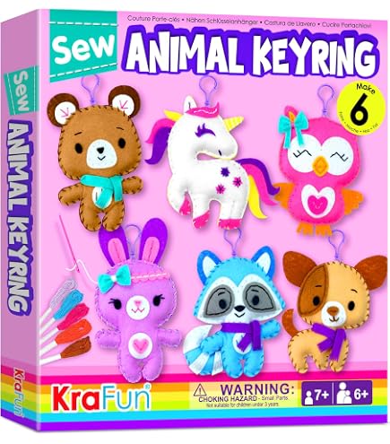 Kit De Couture Pour Enfants KRAFUN - 5 Poupées Peluche Sirène Et Amis, Instructions Simples, Activité Créative Débutants