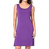 BAMBOO COOL Women’s Sleeveless Nightgown Soft Lightweight Nightshirts Sleep Dress Wide Strap Summer Sleepshirt