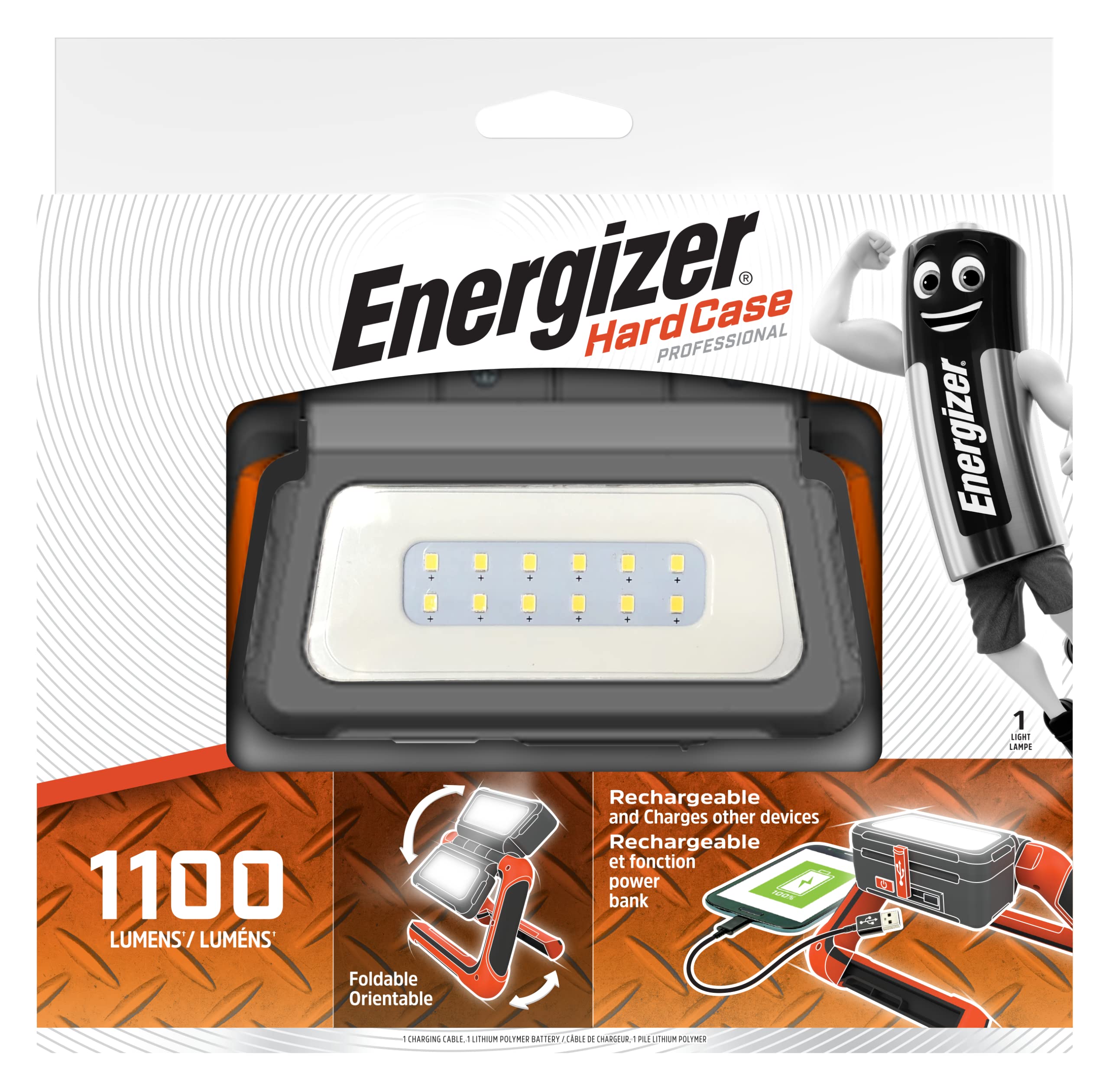 Energizer Hardcase Rechargeable LED Light Panel, Camping Accessory, Water Resistant, Flexible Illumination, USB Port to Charge Other Devices — image 1