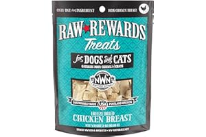 Northwest Naturals Raw Rewards Freeze-Dried Treats for Dogs and Cats – Chicken Breast – Gluten-Free Pet Food – 3 Oz.