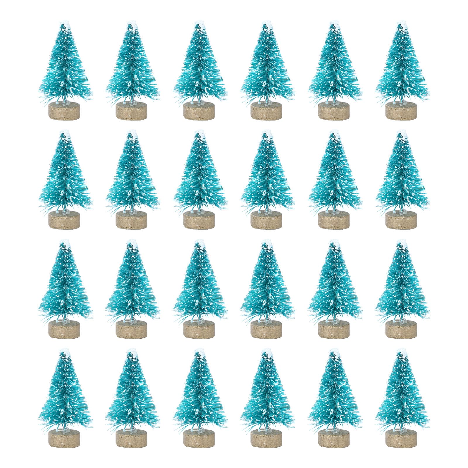 VALICLUD Christmas Tree, Mini Christmas Tree Decoration Tabletop, Pieces, Snow Frosted Tree with Wooden Base for Christmas Party Office Restaurant Home Decor (Teagle)