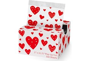 AmazingSpark Heart Design Hair Foils for Highlighting, 5"w x 10.75"L Cute Aluminum Pop up Hair Foil for Stylist Color Application and Highlighting Services, Non Slip 500 Pop up Foil Sheets