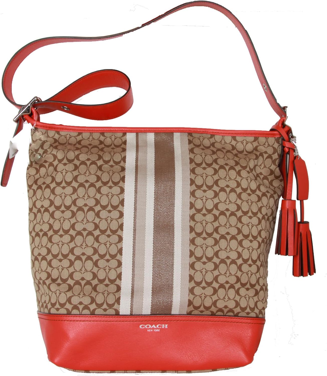 coach red duffle bag