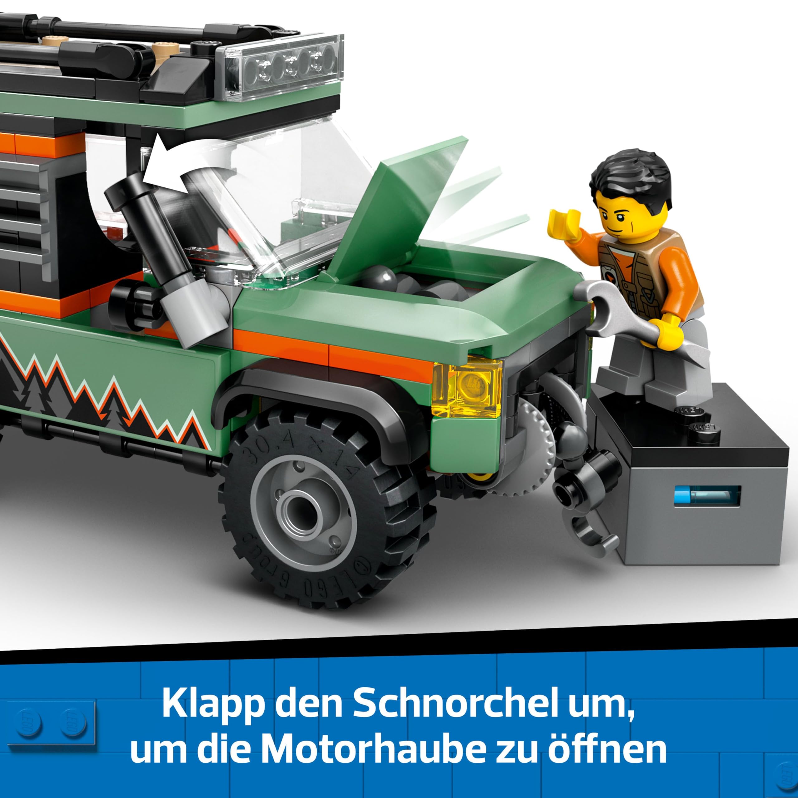 LEGO City Offroad Geländewagen - Bauspielzeug Set für Jungen und Mädchen ab 6 Jahren - Geschenk zum Geburtstag oder für Feiertage - Inkl. Abenteurer Minifigur und Zubehör 60447 4
