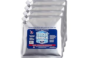 Cooler Shock Reusable Ice Packs for Cooler - Long Lasting Cold Freezer Packs for Coolers and Lunch Boxes - Cooler Ice Packs f