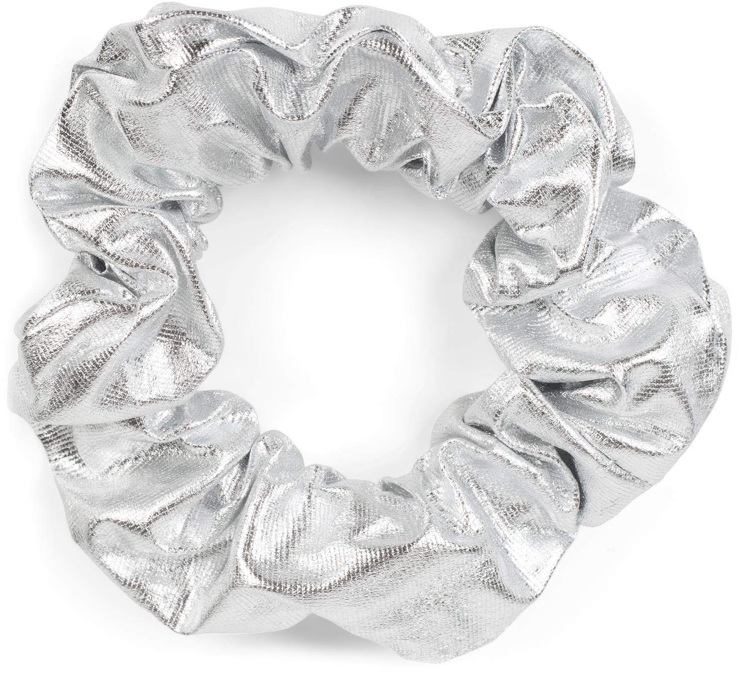 styleBREAKER women metallic XXL hairband in retro style, elastic, scrunchie, hair bobble, hair tie 04027003, color:Silver Metallic