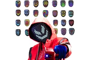 Foggizo LED Mask Halloween, LED Mask for Kids/Adults, 50 Faces Transforming with Gesture Sensing, Gag Gift for Kids