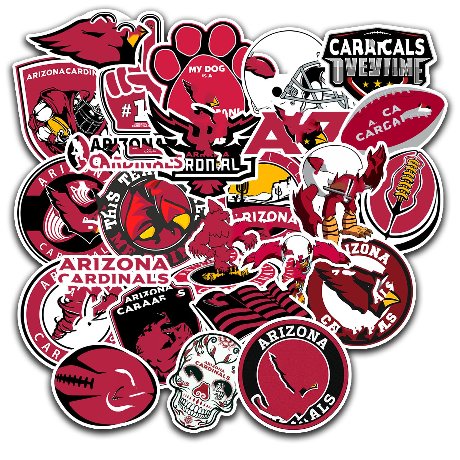 Photo 1 of ***MISSING PARTS***
25PCS Arizona Stickers Pack Cardinal - American Arizona Football and Rugby Sport Decals for Phone, Water Bottle, Laptop, Helmet, Skateboard - Waterproof Arizona Gifts for Kids Teens Adults Fans