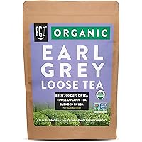 Organic Earl Grey Loose Leaf Tea | Brew 200 Cups | Blended in USA | 16oz/453g Resealable Kraft Bag | by FGO