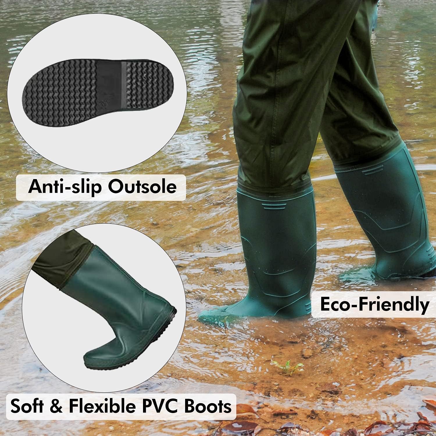 OXYVAN Chest Fishing Waders for Kids, Waterproof Lightweight Youth Waders with Boots, Nylon/PVC Toddler Waders with Boot Hanger for Fishing & Hunting : Sports & Outdoors