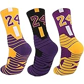 STRSFYS Basketball Socks for Boys Girls 8-14 Years, Arch Support Breathable Sports Crew Socks for Kids Training & Games