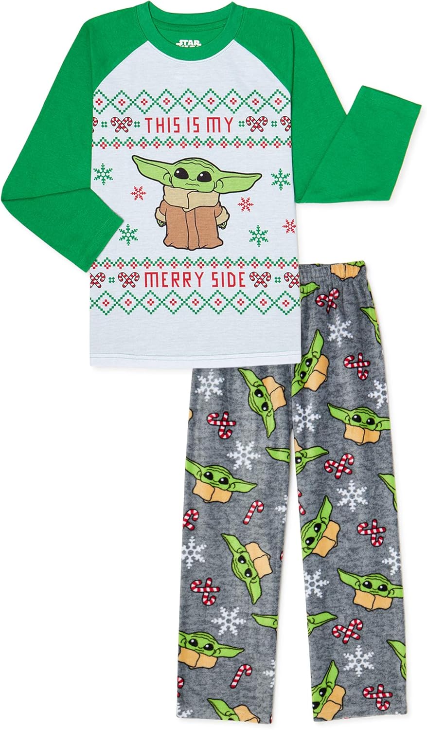 Boy's Baby Yoda This Is My Merry Side 2 Piece Pajama Set