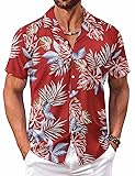COOFANDY Men's Beach Shirts Hawaiian Shirts Short
