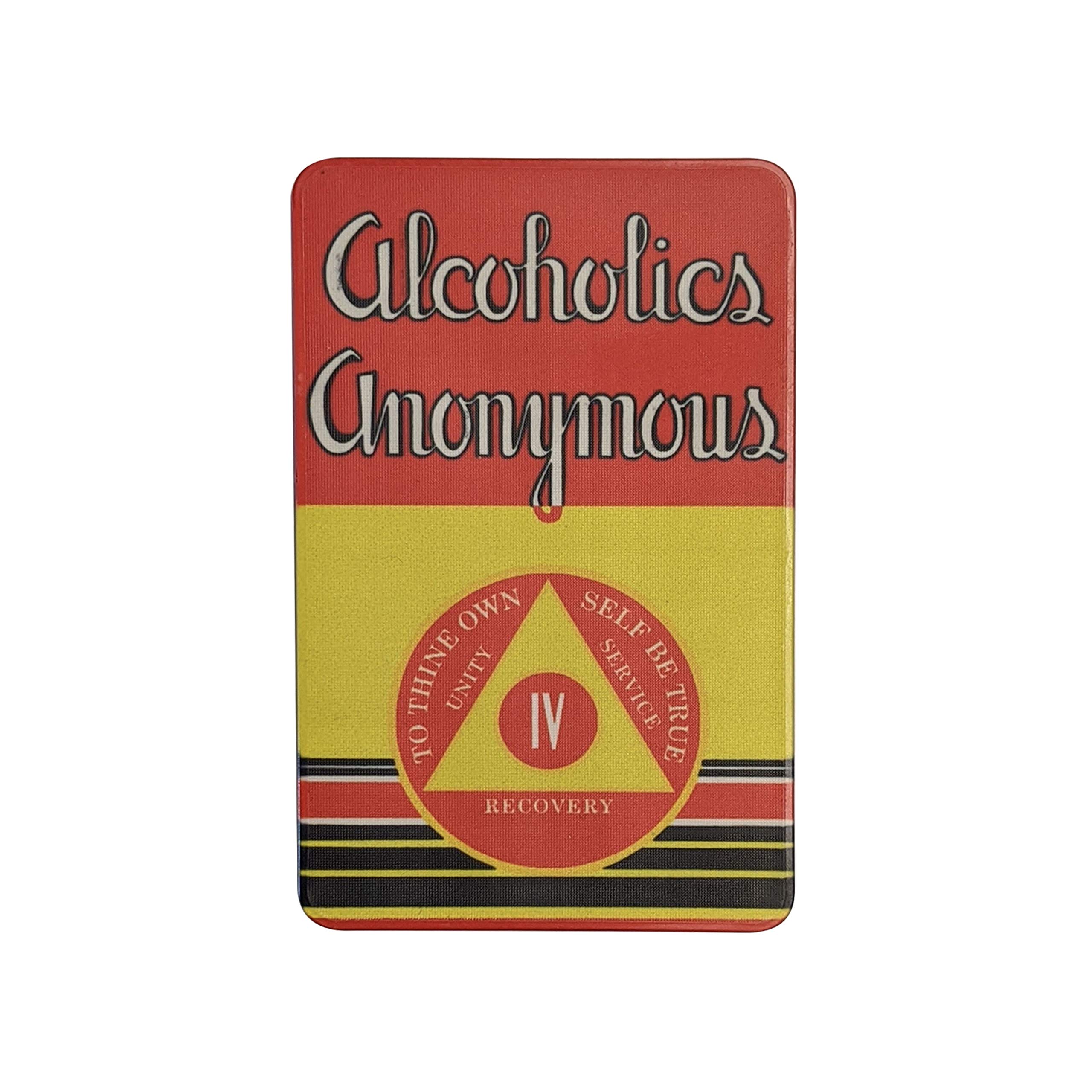MYRECOVERYSTORE First Editionโ Big Book Alcoholics Anonymous Rectangular AA Sobriety Chip with How It Works (Years 1-50 Offered) Wallet Card Style Recovery Chip (Year 4) โ image 1