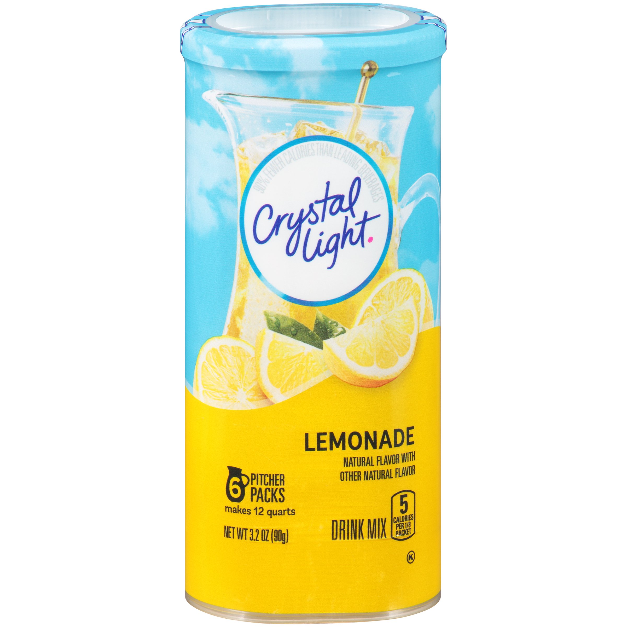 Crystal Light Drink Mix, Lemonade, Pitcher Packets, 3.2 oz, 6 Count