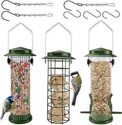 Urban Deco Green 3 Pack Fat Ball Bird Feeder Metal Hanging Station