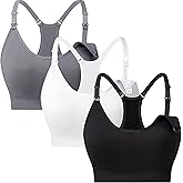Suekaphin 3 Pack Sports Nursing Bra for Breastfeeding Supportive Bralette Pregnancy Maternity Wirefree Support for Women