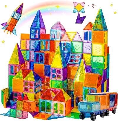 Xekel 120PCS Magnetic Building Tiles Set Educational STEM Toys 3+