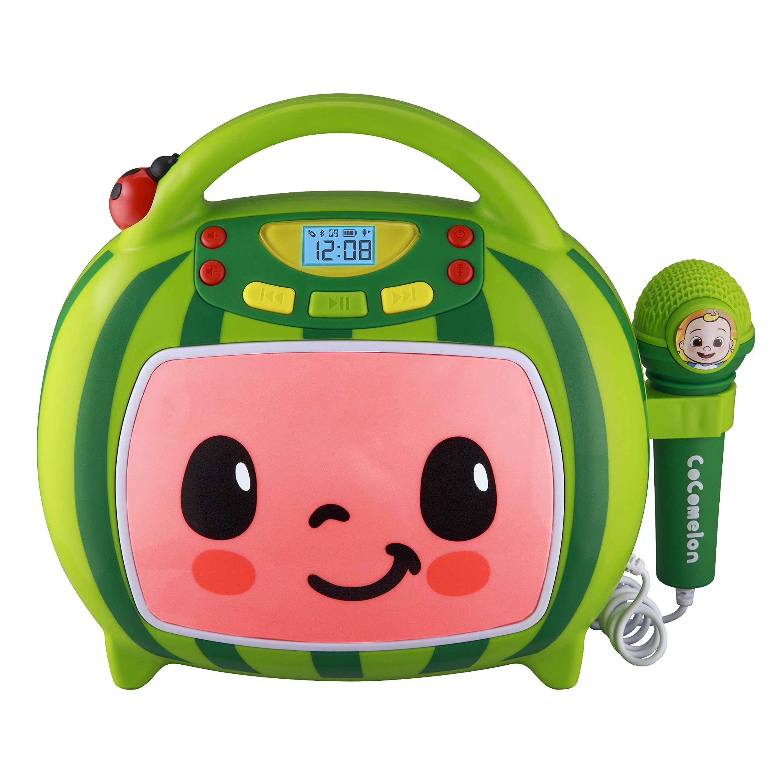 eKids CO-550 Karaoke Machine Songs Kids Singalong Boombox with Microphone for Toddlers, Built-in Music and Flashing Lights, for Fans of Cocomelon Toys and Gifts
