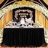 Suppromo Black Tulle Table Skirts for Birthday