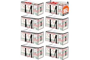 8 Pack Extra Large Heavy Duty Moving Bags,Clear Large Storage Bags with Lids,Moving Boxes with Zippers & Reinforced Handles,T