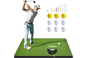 OYN Golf Hitting Mat, 31MM Thickened Golf Practice Mats 5x4ft Artificial Golf Turf Practice Mat for Outdoor & Indoor Training, Hitting Training Matt with 9 Balls 9 Tee for Backyard