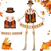 wemidels 3 Pcs 12ft Skeleton Halloween Outfit Set