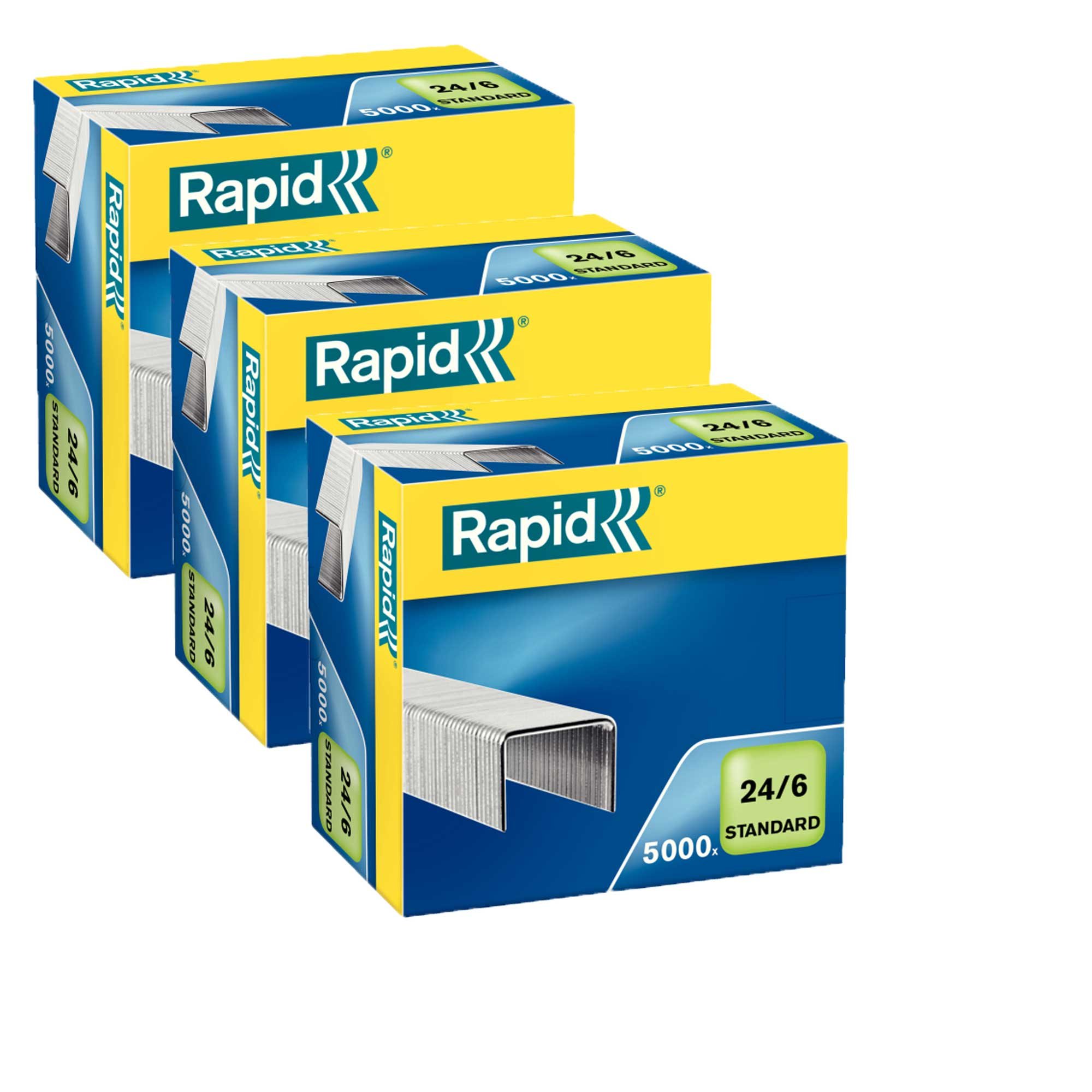 Rapid 24860100, staples 24/8+ mm, super strong, zinc-plated, pack of 5000, 24/6, 1