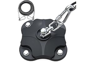 TOMBABY Dog Tie Out Cable and Stake for Camping,360°Swivel Dog Run- No Tangle,with 20FT Heavy Duty Cable,Rust Proof Runner Can Hold Up to 150 LBS Dogs for Park,Camping, Suitable for Any Tie Out Cable