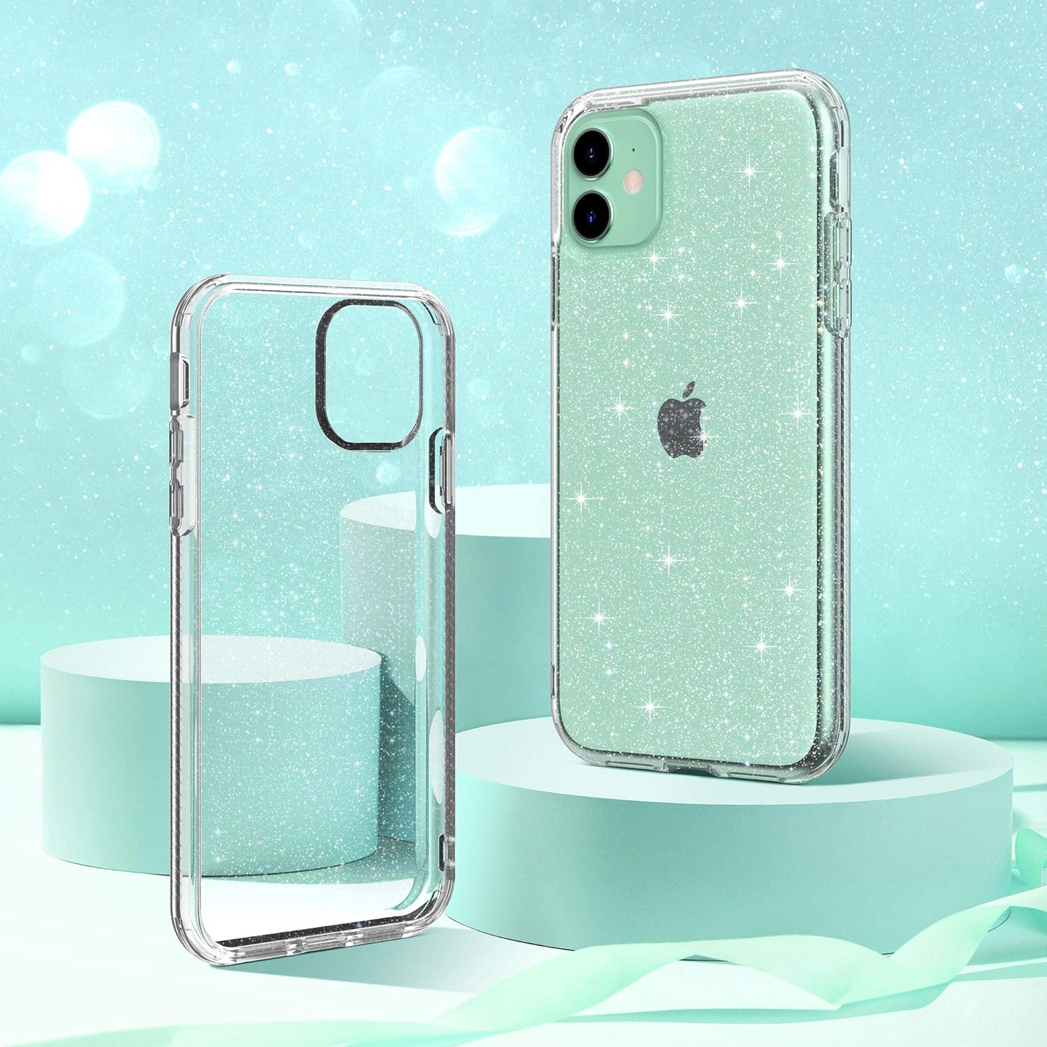 ULAK for iPhone 11 Case Glitter Clear Case Sparkly Soft TPU Bumper Cover Bling for Women Girls Transparent Protective Phone Case for iPhone 11 6.1 inches - Image 3