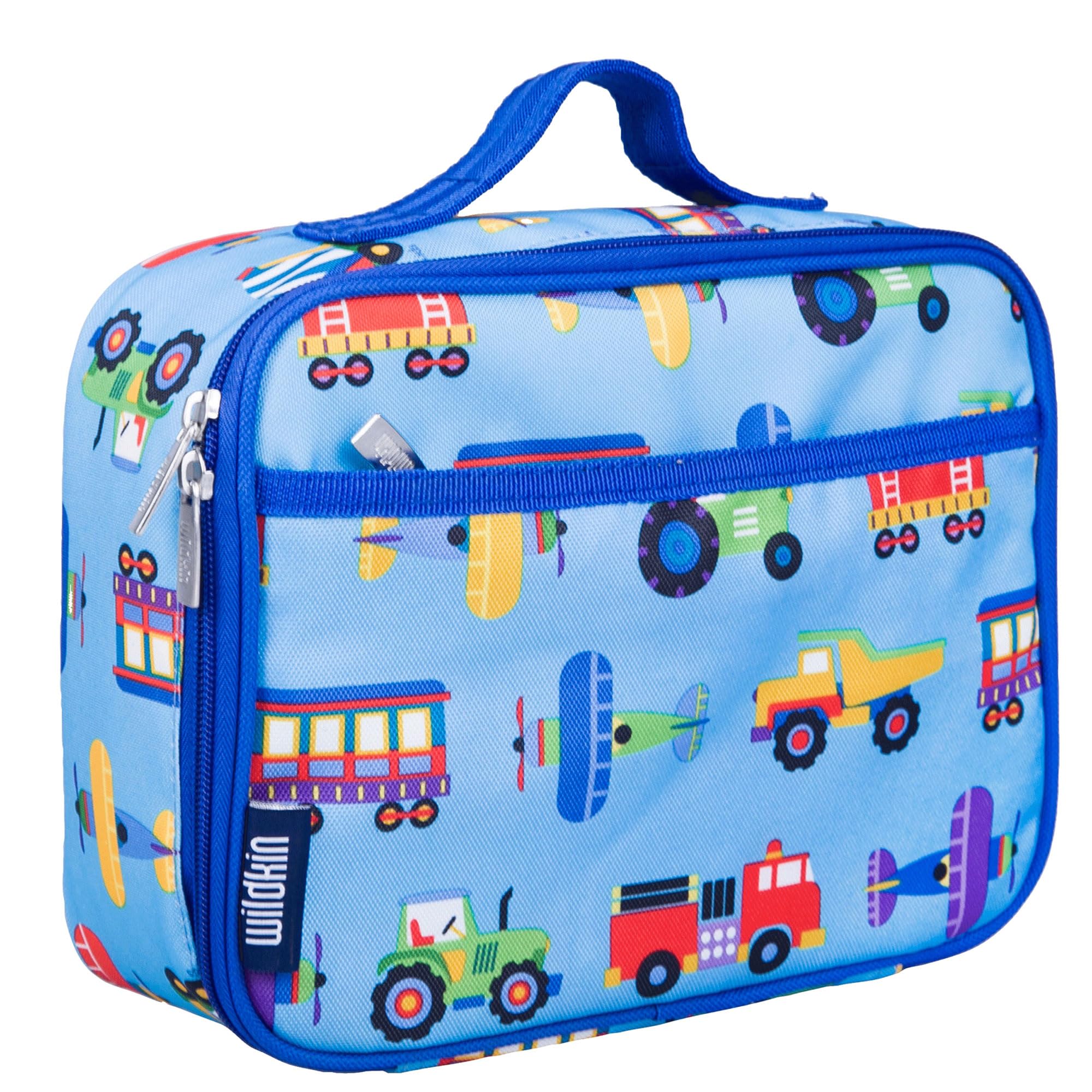 Photo 1 of Wildkin Kids Insulated Lunch Box – Durable and Reusable for School & Travel - Trains, Planes, and Trucks