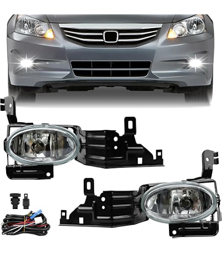 4X4FLSTC LED Fog Lights - Compatible With Honda Civic, Fit, HR-V, Accord (2013-2021), DOT Approved, Black Pair
