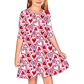 Remimi Girls St Patricks Day Dress 3/4 Sleeve Mardi Gras Party Dresses 3-14 Years