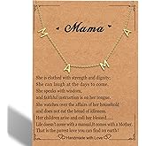 SKQIR Mama Necklaces For Women, Gold Plated Momma Mom Necklace,Pregnant Pregnancy Gifts For Expecting Mom, First Time New Mom Gifts,Mommy Mama To Be Gifts,Postpartum Gifts For Mom After Giving Birth