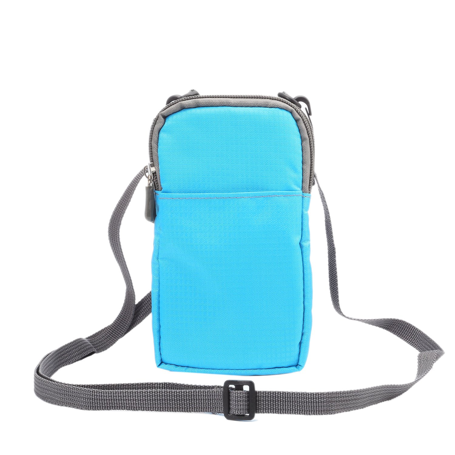 Cell Phone Belt Clip Holder Men, Cell Phone Crossbody Purse Small, 7.2" Outdoor Travel Nylon Zipper Cellphone Shoulder Messenger Bag Smartphone Waist Pack Pouch Pocket with Belt Loop Carabiner Hook