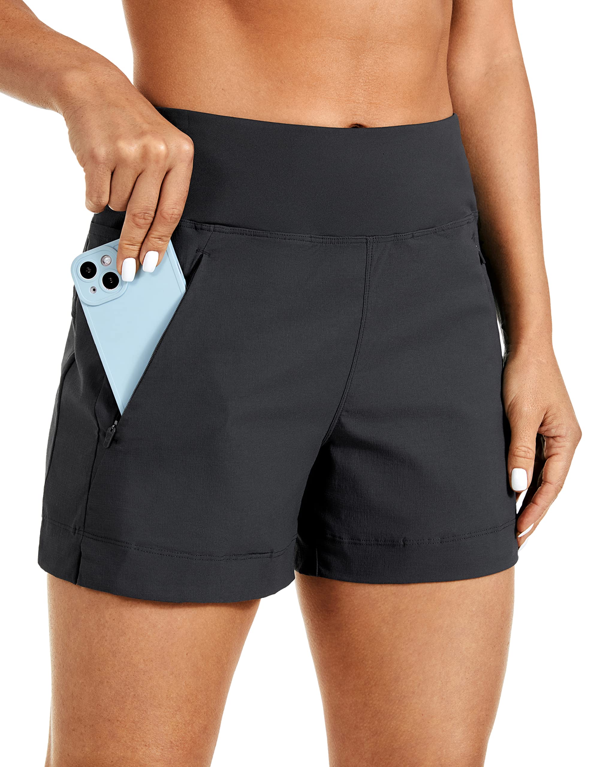 CRZ YOGA Women's Lightweight Mid Rise Hiking Shorts