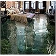 Dzwangzc Wall Mural Wallpaper 96 x 66 inch (Width x Height) Custom Photo 3D Flooring Mural self - Adhesion Picture Wall Sticker Fairyland Peak Cliff Painting 3D Room murals Wallpaper