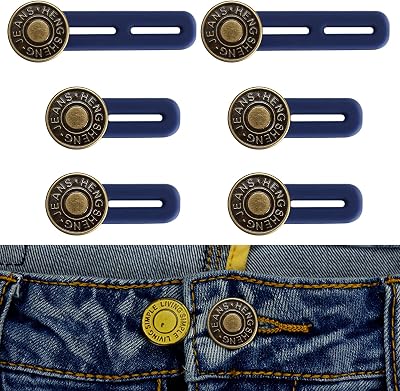 LJHOME 6 Pcs Button Extender for Trousers Elastic Waistband Set