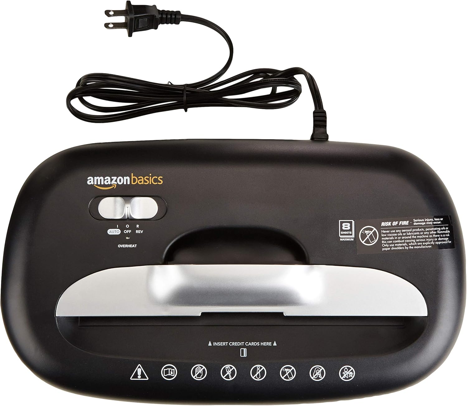 Basics 8-Sheet Capacity, Cross-Cut Paper and Credit Card Shredder, 4.1 Gallon: Electronics