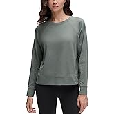 CRZ YOGA Cloud Jersey Pullover Sweatshirt for Women Long Sleeve Soft Casual Crewneck Tops Basic Workout Fall Shirts