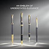 Parker Jotter Ballpoint Pen Grey Lacquer Gold Trims Medium Point Blue Ink view 7