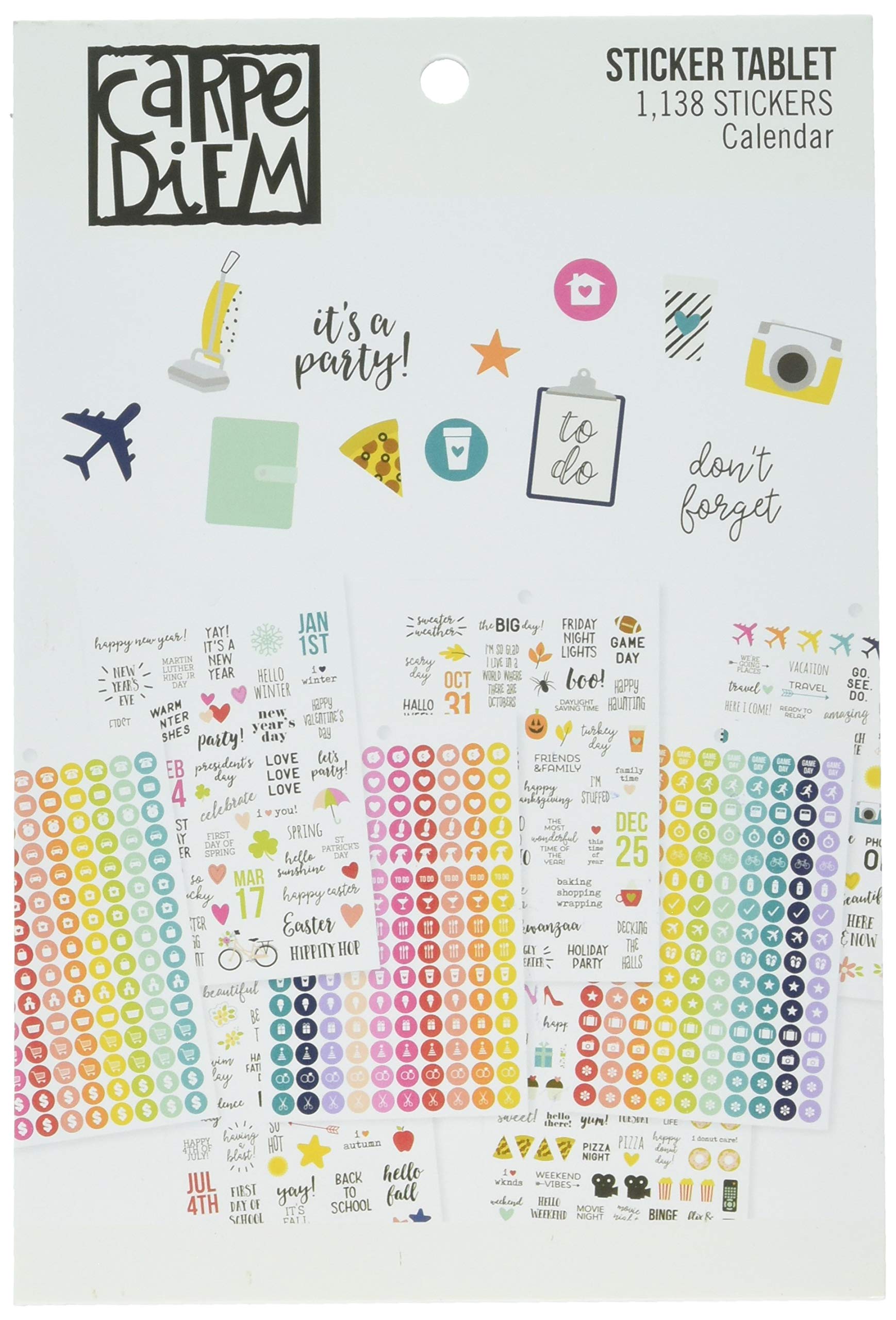 Carpe Diem A5 Planner Sticker Tablet-Calendar, 1138/Pkg
