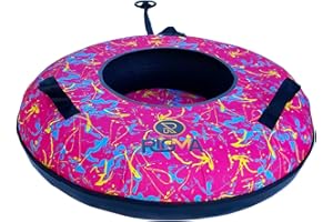 Rigma Snow Tube - Heavy Duty Snow Sleds | Hard Plastic Bottom, High Speed Tubes, Inflatable Snow Sled for Adults & Kids|