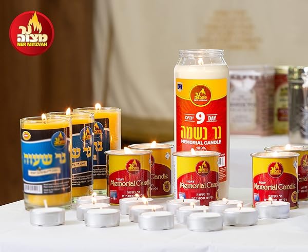 NER MITZVAH 9 DAY YAHRTZEIT CANDLE – KOSHER MEMORIAL AND YOM KIPPUR CANDLE IN PLASTIC HOLDER