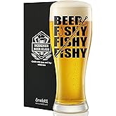 Onebttl Fishing Gifts for Men Unique, 15oz Beer Glass, Funny Gift Idea for Christmas, Father's Day, Birthday, Beer Fishy