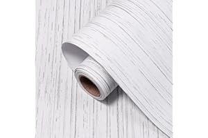 Biyoee White Grasscloth Peel and Stick Wallpaper Textured Contact Paper 15.7" X 120" Self-adhesive Wallpaper Faux Grasscloth 